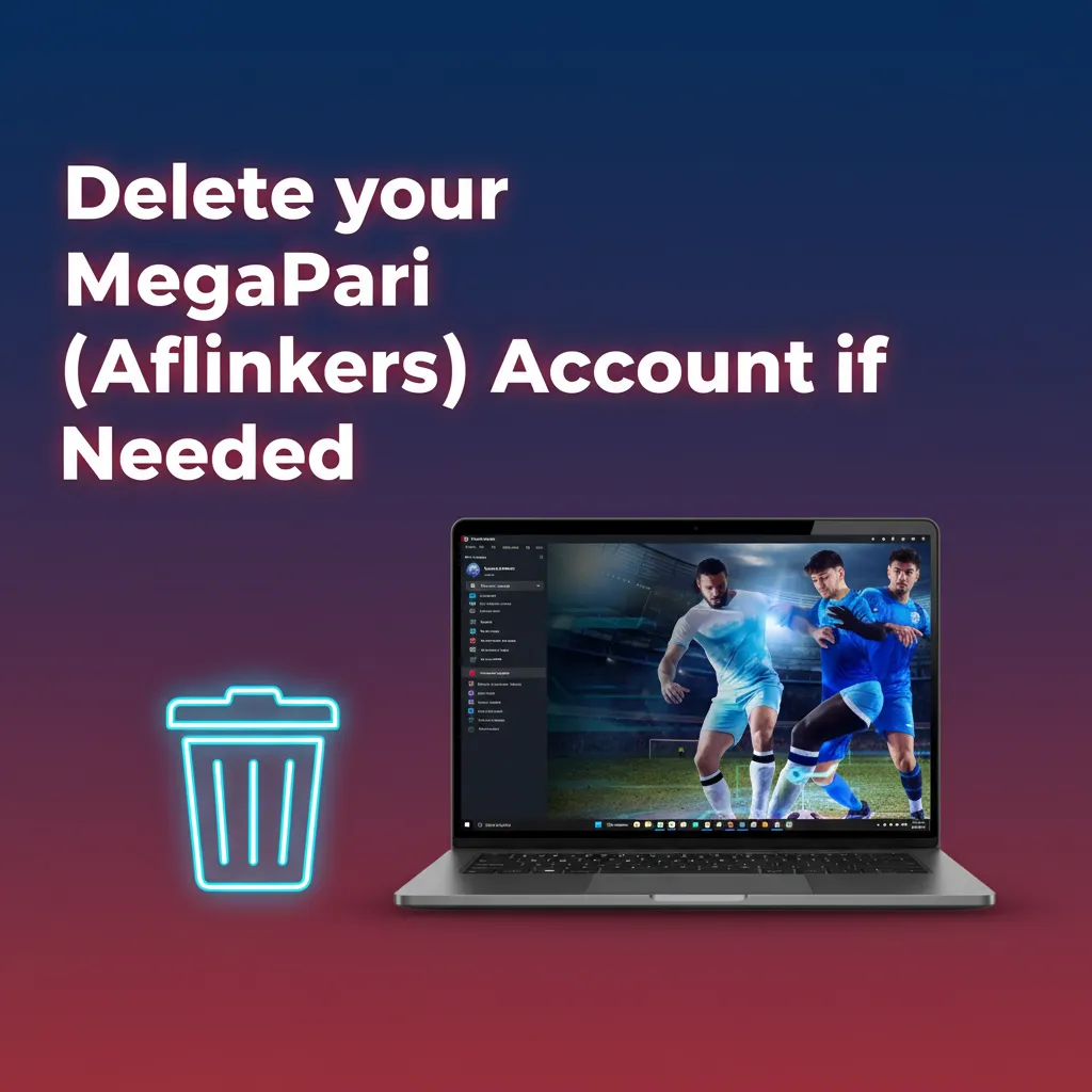 Steps to close MegaPari account: Profile > Security request, ID verification, settle bets, withdraw funds, confirmation.