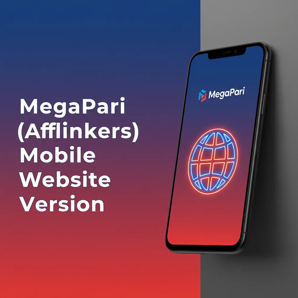 MegaPari mobile website shown on phone and tablet, with betting and casino options; responsive, no app download needed.