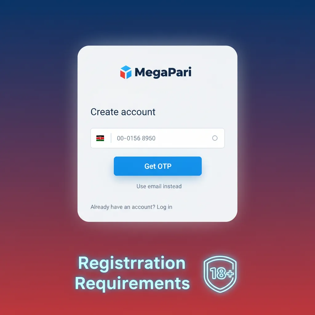 Kenya registration KYC: 18+, legal name, Kenyan phone, one account, ID/passport, selfie, address proof, own payment.