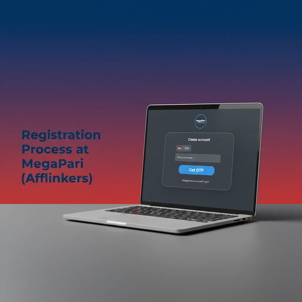 MegaPari register: sign up, choose email/phone/1-click/social, details/KES, accept 18+, verify email/SMS, claim welcome offer