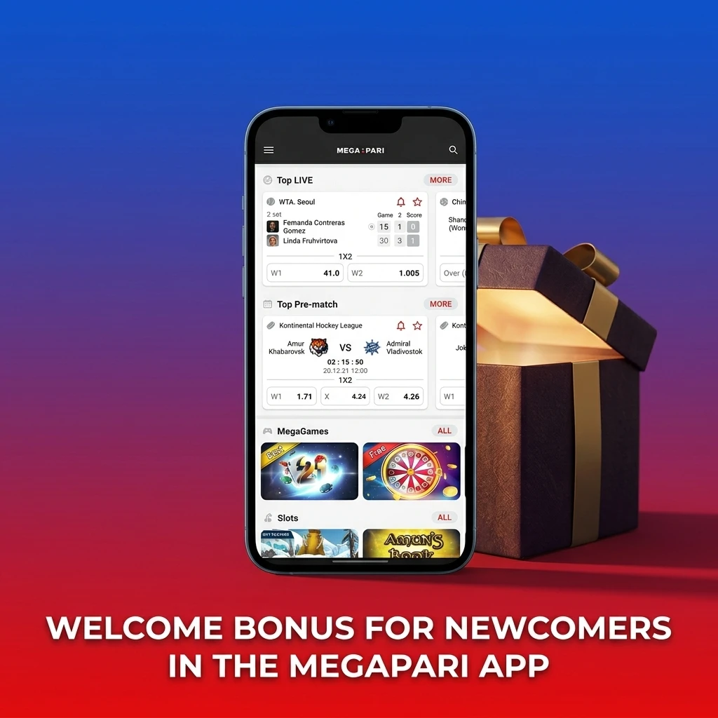 MegaPari app welcome bonus for new app users: Sports 100% up to 13,000 KES or Casino 100% up to 196,700 KES + 150 Free Spins.